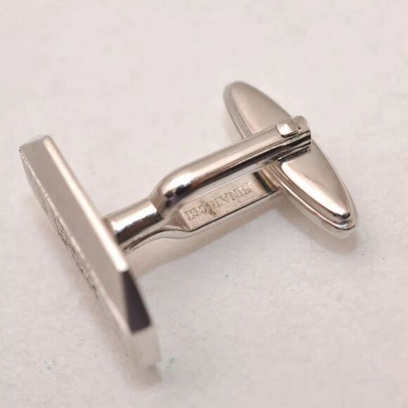 Nina Ricci Silver Hammer Cufflinks with Original Box Wedding Engraved Me… - Picture 8 of 10